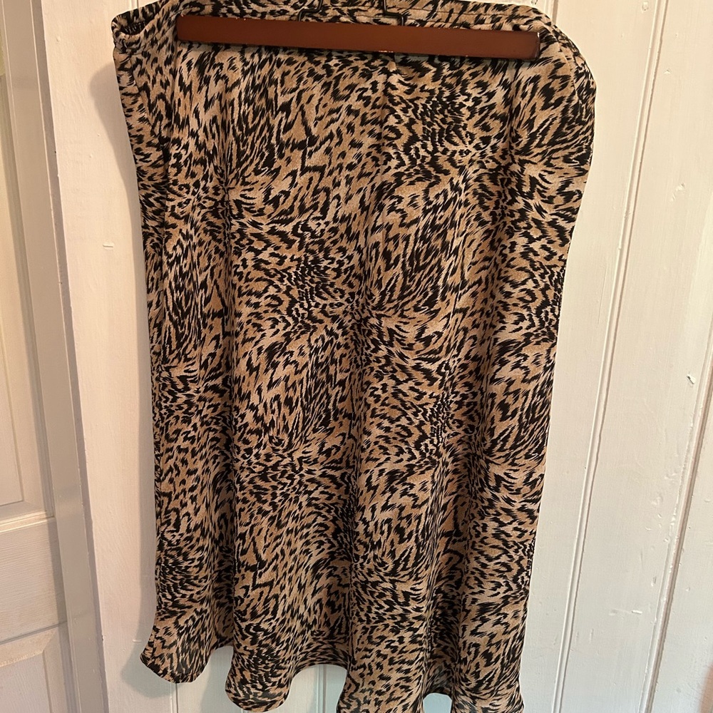 Northern reflections large brown & black cheetah midi skirt